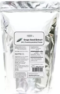 Extracto de semilla de uva NuSci polvo puro OPC antioxidante 250 g (8,8 oz) - Imagen 1 de 4