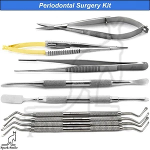 Surgical Lucas Curette Scissor Elevators Forceps Dental Periodontal Surgery Kit - Bild 1 von 13