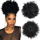 Synthetic Hair Buns  Afro Puff Curly Chignon Ponytail Black With Hair Extensions
