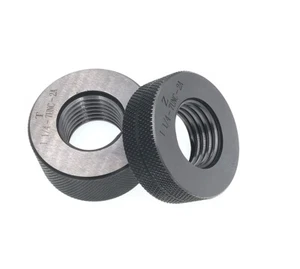 Thread Ring Gage 1" 1/4-7 UNC 2A Threaded Ring Gauge GO NOGO 1 1/4-7 Check Gages - Picture 1 of 5