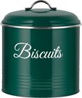 Innoteck Essentials Round Green Biscuit Tin - Decorative Kitchen Food Storage...