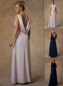 McCalls 9464 Formal Evening Sleeveless Cowl Back Dress Pattern Sz 16-20 Uncut FF - Picture 1 of 4