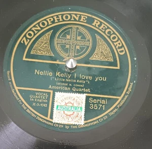 American Quartet, Henry Burr – Nellie Kelly / You Remind Me - 78RPM 10" record - Picture 1 of 2