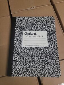 Oxford Composition Notebooks, College Ruled Paper, 9-3/4" x 7-1/2", Black Marble