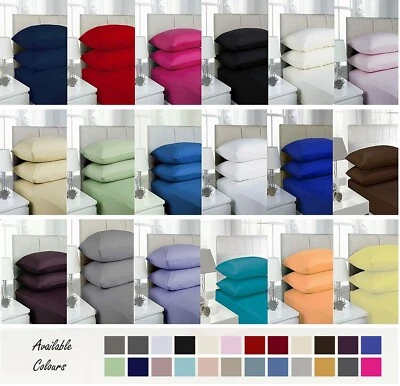 Extra deep Fitted Sheet 25 Cm 100% Polycotton Bunk Single Double King Super King