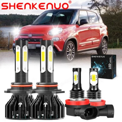 Kit combinado de 4 faros LED blancos + faros antiniebla 6000K para Fiat 500L 2014-2020 Foto 1 de 4