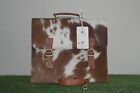 Cowhide Hair on Leather Laptop Bag - Statement Piece for Work or Travel