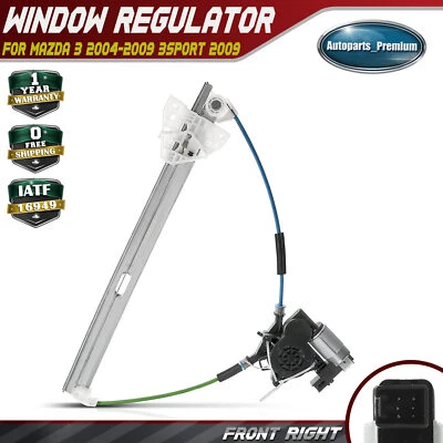 Power Window Regulator w/ Motor 6pins for Mazda 3 2004-2009 Front Passenger side - Image 1 of 4