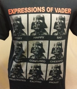 Star Wars Darth Vader Expressions Black Graphic Short Sleeve T-Shirt – Size L - Picture 1 of 4