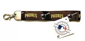 San Diego Padres Wristlet Lanyard Keychain Holder Clip - Brown - Picture 1 of 1