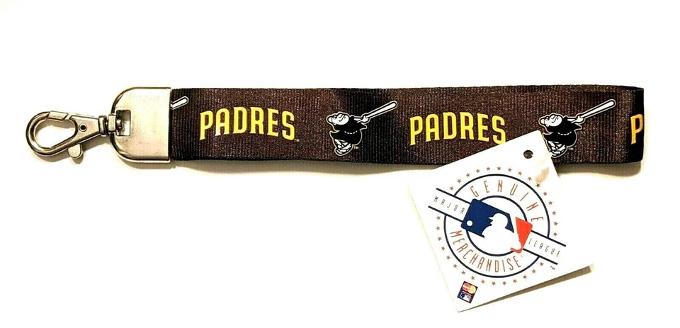 San Diego Padres Wristlet Lanyard Keychain Holder Clip - Brown - Image 1 of 1