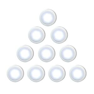 10 Pack LED Cabinet Push Light, Operates On 3x1.5V AAA Batteries (Not Include...