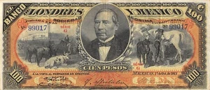 Mexico / Mexico 100 Pesos 1.10.1913 Series G Circulated Banknote QZ25 - Picture 1 of 2
