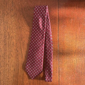 Liberty of London Vintage Neck Tie Red Spotted 100% Silk - Picture 1 of 5