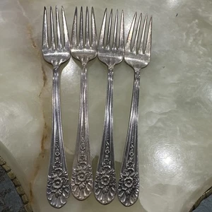 Set 4 Forchette Insalata Singole Wm Rogers Jubilee International Silverplate 1953 - Foto 1 di 7