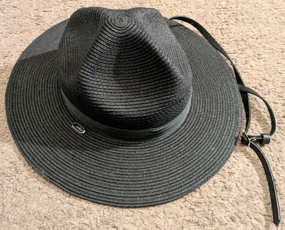 Sombrero de oficial The Lawman genuino de la Marina de Milán soldado de paja hecho en EE. UU. talla 7 3/8 Foto 1 de 4