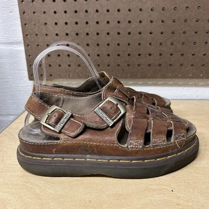 Dr. Martens Shoes Mens Size 9 Fisherman Sandals Brown Leather 8092 Vintage Y2K - Imagen 1 de 9
