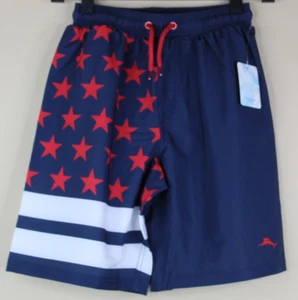 Tommy Bahama Boys Swim Shorts Trunks American Flag Size 10/12 - Picture 1 of 6