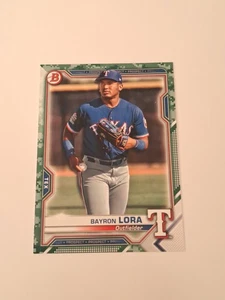 2021 Bowman - Prospects Camo Border #BP-139 Bayron Lora (RC) - Picture 1 of 3