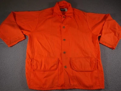 Vtg Saf-T-Bak Blaze Orange Hunting Jacket Mens 2XL Button Front Pockets Made USA - Image 1 of 4