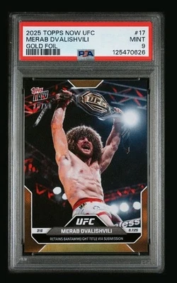 PSA 2025 Topps Now UFC #17 Merab Dvalishvili Gold Foil 36/50 PSA 9 POP 2 LOW POP - Image 1 of 4