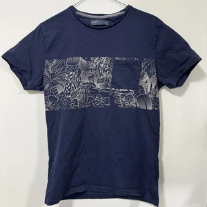 Easy Mens Blue T-Shirt With Pocket And Graphics Size S Small - Picture 1 of 4