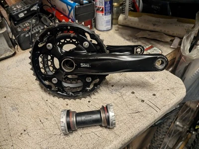 SHIMANO FCM-552  TRIPLE CHAINSET WAS RUNNING 10SP BB INCLUDED, - image 1 of 4
