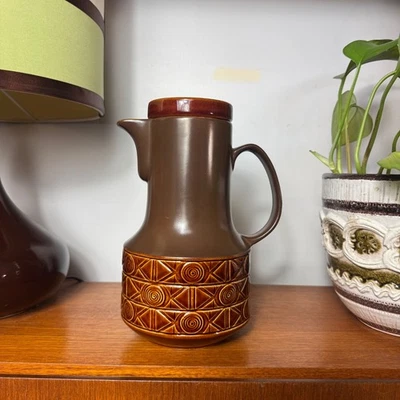 Beswick Pottery Coffee Pot Tea Pot, Brown Vintage, Mid Century Modern, Geometric - Image 1 of 4