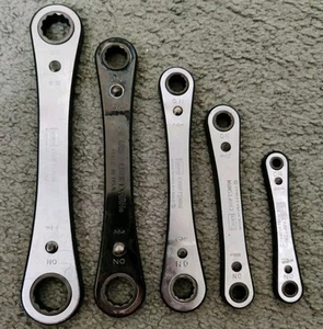 Vintage SEARS CRAFTSMAN SAE 5pc Box End Ratcheting Wrench Set  - Picture 1 of 8