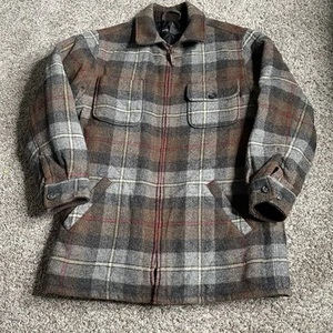banana republic wool Coat Mens XS Plaid Brown Gray Fisherman Heritage Quilted - Picture 1 of 9