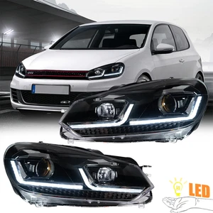 For VW Golf 6 Mk6 2009-2014 LED Headlight DRL Turn Signal Projector Lens - Picture 1 of 20