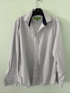 Bristol & Bull Men's Flip Cuff Button Up Dress Shirt Size large L 16 --16 1/2 - Picture 1 of 3