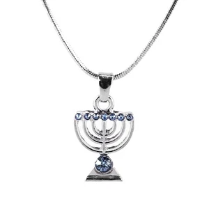 Sky Jewish Yisrael Hanukkah MENORAH candelabrum Necklace Kabbalah Judaica - Picture 1 of 6