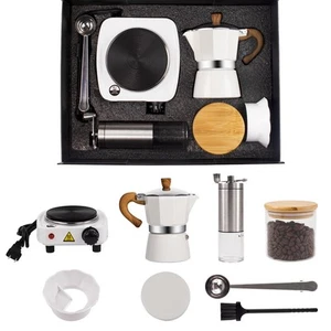 7-in-1 Moka Pot Espresso Set 3 Cup Aluminum Stovetop Coffee Maker Percolator ... - Picture 1 of 9