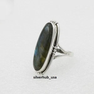 Labradorite Gemstone 925 Sterling Silver Handmade Ring Jewelry All Size SA-1517 - Picture 1 of 7