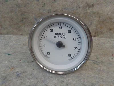 TACÓMETRO UNIVERSAL CALIBRE 8K BLANCO Y PLATEADO Foto 1 de 4