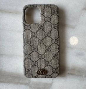 Gucci Supreme GG Canvas Case iPhone 12 Pro Max Beige Authentic - Picture 1 of 6
