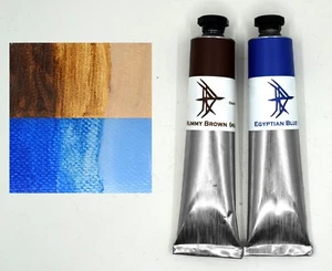 Lot de peinture à l'huile teinte Mummy Brown + bleu égyptien - 50 ml - Photo 1 sur 6
