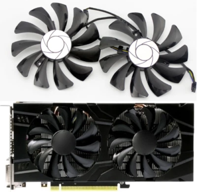 Pair Fans Cooler Fan For MSI GeForce GTX1060 GTX-1060-6GT-OC P106 Inno3D 1060 - Image 1 of 4