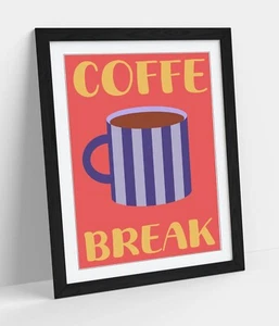 COFFEE BREAK COCINA CITA - ARTE DE PARED ENMARCADO PÓSTER IMPRESIÓN EN PAPEL - Imagen 1 de 10