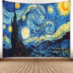 “Starry Night” Tapestry Wall Hanging Decor 60” x 51” - Art Depot - Picture 1 of 1