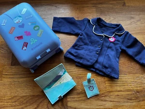 American Girl Doll Travel Set Suitcase Including Jacket Retired - Picture 1 of 5