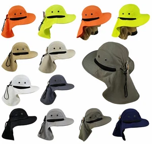 Boonie Hat Brim Ear Neck Cover Sun Flap Cap Men Women Fishing Hiking Outdoor OS - Picture 1 of 22