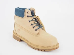 Kids Boys Timberland 6 Inch Leather Beige Lace Chukka Winter Waterproof Boots - Picture 1 of 5