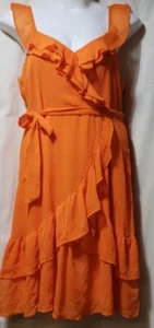 Vestido de sol Cato mujer naranja sin mangas con volantes talla XL NUEVO CON ETIQUETAS CP - Imagen 1 de 4