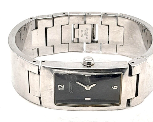 Coach W040 ladies stainless steel watch pre owned New battery Works!