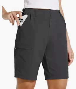 Willit Women's 10" Hiking Cargo Shorts Stretch Golf Active Long Shorts Quick Dry - Picture 1 of 7