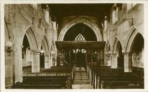 REAL PHOTO POSTCARD OF MOBBERLEY CHURCH INTERIOR, (NEAR KNUTSFORD), CHESHIRE - Picture 1 of 2