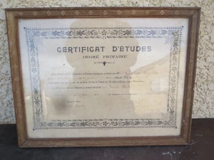 Antik Urkunde Case Studies Primaries Schule Rahmen Holz 1918 French Antik - Bild 1 von 1