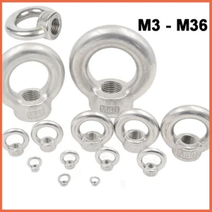 Ringmutter A2 Edelstahl V2A Ring Öse Mutter M3 M4 M5 M6 M8 M10 M12 M14 M16 ~ M36 - Bild 1 von 8